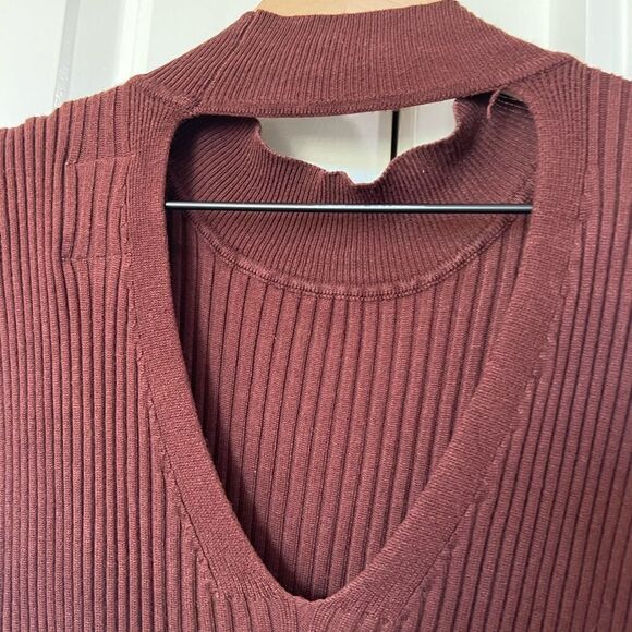 Pink rose brown dress size medium women’s fall dress M387 - Picture 6 of 6